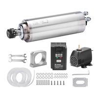 Kits de motor de husillo CNC Genmitsu, motor de husillo refrigerado por agua de 2,2 KW, motor CNC con VFD y bomba de agua, soporte de abrazadera de aluminio de 80 mm de diámetro, pinza ER20