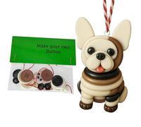 Kits de Navideños de Botones Decoración De Figurina De Perro | Kits de Manualidades Navideñas Para Mujeres Niño Niña Estudiante Familia Árbol De Vacaciones Espejo Retrovisor De Coche