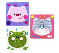 Kits de para edades de 8 a 12 años, animales de lana - Conjunto de manualidades y para | 3X manualidades y adornos de peluche, aprender a coser formas de animales, kits educativos para principiantes p