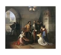 Kits de pintura 5D para adultos y niños, Francesco Hayez Pietro Rossi Prisionero del Scaliger, pintura de taladro completo, 12 x 16 pulgadas