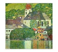 Kits de pintura 5D para adultos y niños Gustav Klimt, iglesia en Unterach en Attersee, pintura de taladro completo de 20 x 24 pulgadas