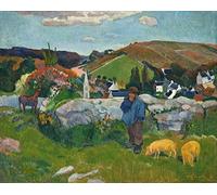 Kits de pintura 5D para adultos y niños The Swineherd de Paul Gauguin DIY pintura de taladro completo de 20 x 24 pulgadas