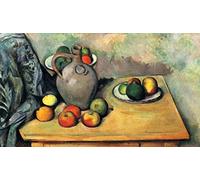 Kits de pintura 5D Paul bodegón, jarra y fruta en una mesa, pintura de puntos de perforación completa, pinturas artísticas para decoración de pared del hogar, 20 x 24 pulgadas