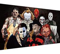 Kits de pintura de diamantes de Halloween para adultos, kit de arte de diamante de payaso redondo completo 5D para principiantes, cuentas de bricolaje para decoración de pared del hogar, 27.5 x 15