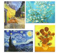 Kits de Pintura de Diamantes Fokenzary para Adultos Van Gogh DIY Kits de Arte de Diamantes 5D para Principiantes Noche Estrellada y Girasol Manualidades Arte de Diamantes para Sala de Estar Habitación