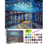 Kits de pintura de diamantes para adultos, principiantes y niños, pinturas famosas de Van Gogh 5D con taladro completo, pinturas de mosaico de diamant