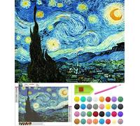Kits de pintura de diamantes para adultos, principiantes y niños, pinturas famosas de Van Gogh 5D con taladro completo, pinturas de mosaico de diamant