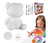 Kits de pintura de estatuas de animales para niñas, estatua de oso, lámpara de mesa, arte de pintura, pinta tu propia figura, kit de manualidades para el hogar, dormitorio, habitación de los niños
