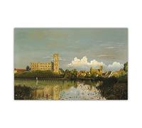 Kits de pintura Peder Mork Monsted Udsigt Fra Kolding So Mod Koldinghus 1880 DIY 5D Full Drill Dots Paintings Picture Arts Home Wall Decor 12 x 16 pulgadas