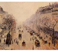 Kits de pintura por números para adultos y niños, Boulevard Montmartre Morning Camille Pissarro, pintura al óleo digital por números, kits sobre lienzo
