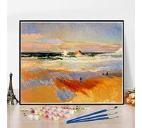 Kits de pintura por números para adultos y niños playa de Biarritz Francia pintura por Joaquin Sorolla DIY pintura por números kits en lienzo