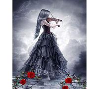 Kits de pintura por números para niños adultos, Violín mujer y rosa 40x50cm lienzo pintura al óleo para sala de estar dormitorio decoración de la pared regalos pintados a mano