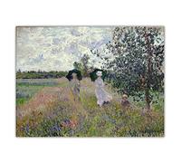 Kits de pintura The Promenade Near Argenteuil 1873 por Claude Monet DIY 5D Full Drill Dots Pinturas Arte Arte Decoración de pared del hogar 12 x 16 pulgadas