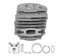 Kits de Pistón de Cilindro de Aluminio Herramienta de Hardware de Repuesto para Motosierra Accesorios para Husqvarna 55 Diámetro del Pistón de 46 mm con dos Aletas de Refrigeración
