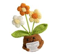Kits de plantas de ganchillo amigables con guía visual, suministros de manualidades de hilo de algodón suave para decoración del hogar, maceta sostenible hecha a mano