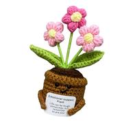 Kits de plantas de ganchillo amigables con guía visual, suministros de manualidades de hilo de algodón suave para decoración del hogar, maceta sostenible hecha a mano