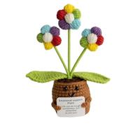 Kits de plantas de ganchillo amigables con guía visual, suministros de manualidades de hilo de algodón suave para decoración del hogar, maceta sostenible hecha a mano