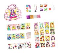 Kits de proyectos de manualidades de maquillaje creativo, juguete con pegatinas brillantes para pequeños artistas, fiesta de cumpleaños, actividad de reunión, juguete, libro de actividades con