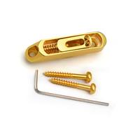 Kits de puente de bajo eléctrico chapado en oro, 4 puentes separados con sillines de latón incluidos para luthiers y músicos, puente de bajo chapado en oro