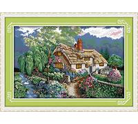 Kits de punto de cruz estampados, patrón impreso OWN4B Sunset 11CT 27.2x18.9 pulgadas, kit de bordado DIY (casa 1)