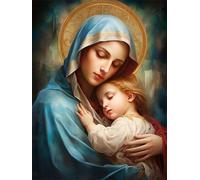 Kits de punto de cruz estampados, Virgen María Elegante Y Noble,A,40*50cm 11CT Ricami Punto Croce Kit da Ricamare per Bambini Principianti, Set Kit Ricamo Schemi Completo Stampato Stampati Prestampat