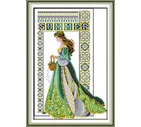 Kits de punto de cruz preimpresos, OWN4B Summer Angel estampado patrón 11 quilates 18.1 x 26 pulgadas DIY bordado Kit (verano)