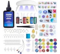 Kits de resina ultravioleta con lámparas, 161 kits de resina 100 g de resina ultravioleta dura de baja viscosidad, pigmentos, kits de entrada para la fabricación de joyas de accesorios de resina