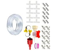 Kits de riego eficientes para pezones, sistemas de riego para conejos, aves de corral, incluye manguera, sistemas de suministro de agua de jaula automática, kits de riego automático