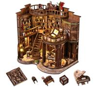 Kits de rincón de libros para adultos, kit de casa en miniatura para adultos y principiantes, kits de modelo de biblioteca de rincón de libros, rompecabezas de madera 3D, manualidades para adultos
