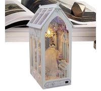 Kits de rincón de libros para adultos, rincón de libros | Kit de construcción de modelos de casa - Representante de rompecabezas de madera 3D con luz LED, accesorios decorativos de estantería para est
