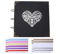 Kits de Scrapbooking, Álbum de Fotos de Bricolaje con 25 Páginas en Blanco, Álbum de Recortes Manual Adhesivo para Bodas, Viajes, Aniversario, Incluye 2 Cubiertas, 4 Pegatinas, 3