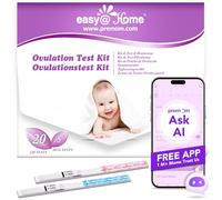 Kits de Tests de Fertilidad y Embarazo Easy@Home: 20 Test de Ovulación 25mlU/ml y 5 Test de Embarazo 10mlU/ml Utrasensible, Premom APP Predictor de Ovulación de Mujer, 20LH + 5HCG