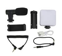 Kits de torneado de vlog profesionales para Smartphone Mtlavishness con luz de relleno ajustable, luz suave y agradable para los ojos con tornillo de 1 4 pulgadas para