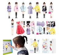 Kits De Vestir De Muñeca Magnética - Disfraz De Cumpleaños, Vestido De Traje Recortes De Muñecas De Papel Magnéticos | De Ropa Magnética, Creativa Día