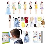 Kits de vestir muñecas magnéticas,Muñecas de vestir magnéticas de ropa con | Juego de simulación Juego de de muñecos de papel coloridos y creativos para niños, juguete de via