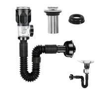 Kits Desague Lavabo Sifón Lavabo Flexible Kits con Manguera de Drenaje Flexible Retráctil y Tapón de Drenaje Mergente Sifon Cocina Fregadero Kit de Desagüe de Fregadero para Baño y Cocina