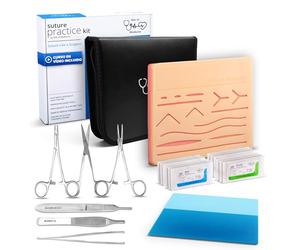Kits of Medicine Kit de Práctica de Sutura Curso de Sutura en 9 Vídeos en inglés | Kit Completo de Sutura para Prácticas de Estudiantes de Medicina, Veterinarias y Enfermería