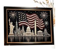 Kits Pintura Perlas Hazlo Tú Mismo - Decoración Cuentas Tema Bandera Patriótica 250º,Kit Arte Cuentas DIY,para la 4 de Julio familia principiantes entusiastas de manualidades oficina apartamento hogar