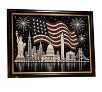 Kits Pintura Perlas Hazlo Tú Mismo - Manualidad de Cuentas Tema Bandera Patriótica 250.º | Kit Arte Cuentas DIY,para la 4 de Julio familia principiantes entusiastas de manualidades oficina apartamento
