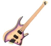 Kits Principiantes De Guitarra Eléctrica Guitarra Sin Pala Morada Con Trastes En Forma De Abanico De Madera Maciza