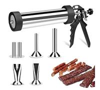 Kits profesionales de pistola de carne seca de acero inoxidable para hacer cecina - Máquina de carne de cañón de cecina de acero inoxidable Pistola de carne de gran capacidad Kit de fabricación de