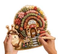 Kits Punch Needle Para Principiantes Set Artesanal Casita En Tela 3D