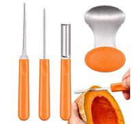 Kits Tallado de Calabazas Cortador de Acero Inoxidable Resistente Precisión | Kits para Tallar Calabazas de Halloween para Decoraciones Manualidades de Linterna Principiantes Fiesta Arte Naranja