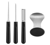 Kits Tallado de Calabazas Cortador de Acero Inoxidable Resistente Precisión | Set Tallado Calabazas para Decoraciones Manualidades de Linterna Principiantes Fiesta Arte Negro