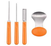 Kits Tallado de Calabazas Cortador de Acero Inoxidable Resistente Precisión | Set Tallado Calabazas para Decoraciones Manualidades de Linterna Principiantes Fiesta Arte Naranja