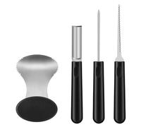 Kits Tallado de Calabazas Cortador de Precisión Resistente de Acero | Set Tallado Calabazas para Decoraciones Manualidades de Linterna Principiantes Fiesta Arte Negro
