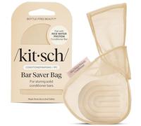 Kitsch Bolsa de ahorro de jabón para barras: extiende el uso y evita el desorden de niebla, bolsa reciclada para barra de belleza y bolsa ecológica para barras con identificador de etiqueta, bolsa de