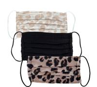 Kitsch Cotton Face Mask 3 Piece Set (Various Colours) - Leopard