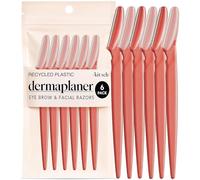 Kitsch Dermaplane - Maquinilla de afeitar facial para mujer y hombres, recortadora de cejas y afeitadora, cuchilla exfoliante y herramienta de cuidado para una piel más suave, coral, 6 piezas