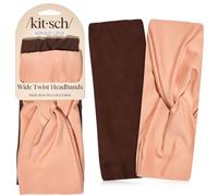 Kitsch Diademas anchas antideslizantes para mujer, ideales para entrenar, yoga, gimnasio o descansar, bandas elásticas para la cabeza, accesorios de moda para el cabello, palisandro, 2 unidades